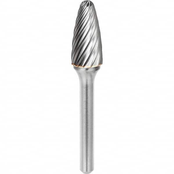 SGS Pro - 3/8" Cut Diam, 1/4" Shank Diam, Tungsten Carbide Inox Cut Ball Nose Tree Burr - Eagle Tool & Supply