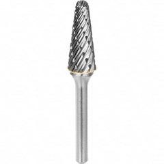 SGS Pro - 3/8" Cut Diam, 1/4" Shank Diam, Tungsten Carbide Steel Cut Ball Nose Cone Burr - Eagle Tool & Supply