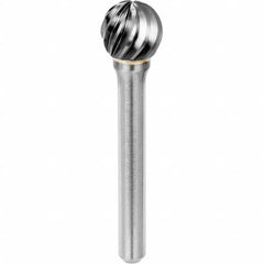 SGS Pro - 3/8" Cut Diam, 1/4" Shank Diam, Tungsten Carbide Inox Cut Ball Burr - Eagle Tool & Supply