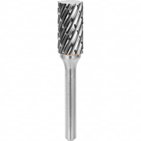 SGS Pro - 5/16" Cut Diam, 1/4" Shank Diam, Tungsten Carbide Steel Cut Cylinder Burr - Eagle Tool & Supply