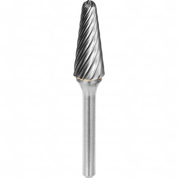 SGS Pro - 3/8" Cut Diam, 1/4" Shank Diam, Tungsten Carbide Inox Cut Ball Nose Cone Burr - Eagle Tool & Supply