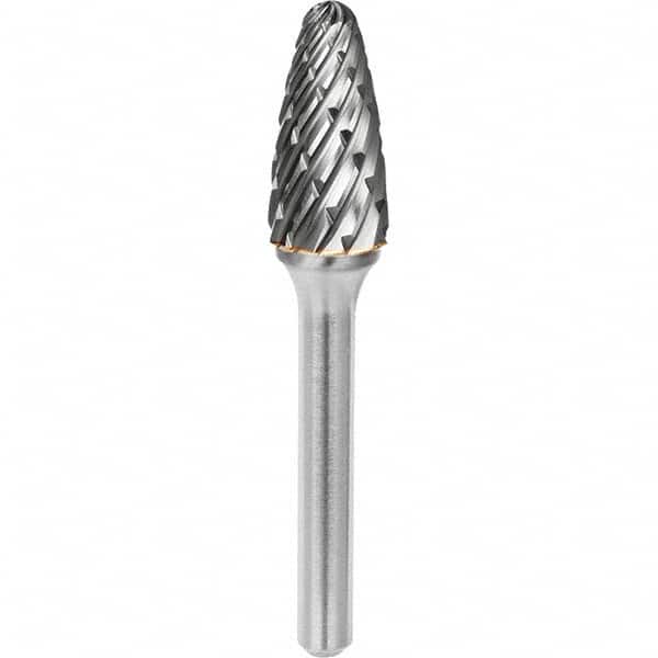 SGS Pro - 1/4" Cut Diam, 1/4" Shank Diam, Tungsten Carbide Steel Cut Ball Nose Tree Burr - Eagle Tool & Supply