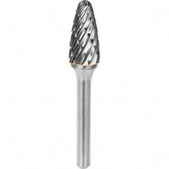 SGS Pro - 1/4" Cut Diam, 1/4" Shank Diam, Tungsten Carbide Steel Cut Ball Nose Tree Burr - Eagle Tool & Supply
