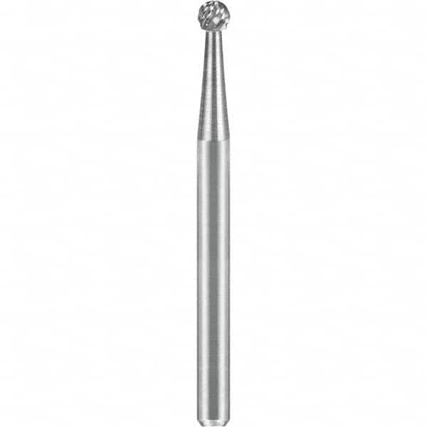 SGS Pro - 1/8" Cut Diam, 1/8" Shank Diam, Tungsten Carbide Double Cut Ball Burr - Eagle Tool & Supply