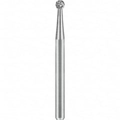 SGS Pro - 1/8" Cut Diam, 1/8" Shank Diam, Tungsten Carbide Double Cut Ball Burr - Eagle Tool & Supply