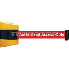 Tensator - 7-1/4" High x 4-3/4" Long x 4-3/4" Wide Magnetic Wall Mount Barrier - Yellow Powdercoat Finish, Black/Yellow, Use with Wall Mount - Eagle Tool & Supply