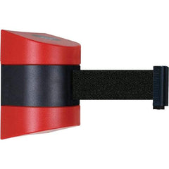 Tensator - 7-1/4" High x 4-3/4" Long x 4-3/4" Wide Magnetic Wall Mount Barrier - Red Powdercoat Finish, Black/Red, Use with Wall Mount - Eagle Tool & Supply