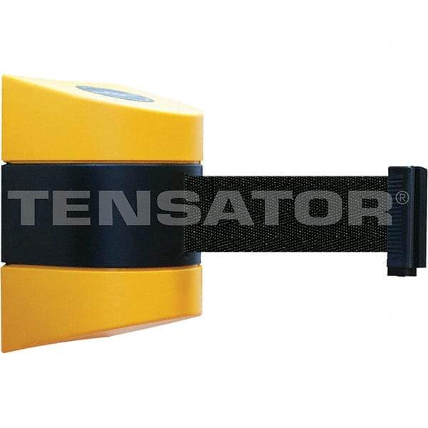 Tensator - 7-1/4" High x 4-3/4" Long x 4-3/4" Wide Magnetic Wall Mount Barrier - Yellow Powdercoat Finish, Black/Yellow, Use with Wall Mount - Eagle Tool & Supply
