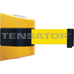 Tensator - 7-1/4" High x 4-3/4" Long x 4-3/4" Wide Magnetic Wall Mount Barrier - Yellow Powdercoat Finish, Black/Yellow, Use with Wall Mount - Eagle Tool & Supply