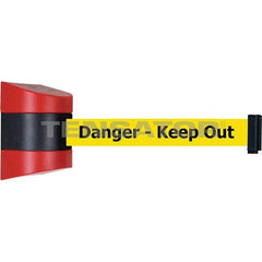 Tensator - 7-1/4" High x 4-3/4" Long x 4-3/4" Wide Magnetic Wall Mount Barrier - Red Powdercoat Finish, Red/Black, Use with Wall Mount - Eagle Tool & Supply