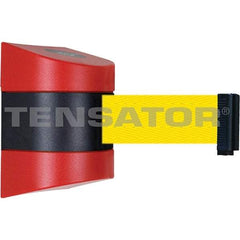 Tensator - 7-1/4" High x 4-3/4" Long x 4-3/4" Wide Magnetic Wall Mount Barrier - Red Powdercoat Finish, Red/Black, Use with Wall Mount - Eagle Tool & Supply