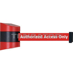 Tensator - 5-1/2" High x 3-1/4" Long x 3-1/4" Wide Magnetic Wall Mount Barrier - Metal, Red Powdercoat Finish, Red/Black, Use with Wall Mount - Eagle Tool & Supply