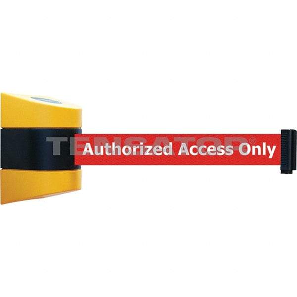 Tensator - 5-1/2" High x 3-1/4" Long x 3-1/4" Wide Magnetic Wall Mount Barrier - Metal, Yellow Powdercoat Finish, Black/Yellow, Use with Wall Mount - Eagle Tool & Supply