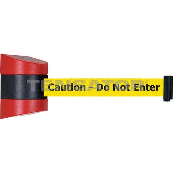 Tensator - 5-1/2" High x 3-1/4" Long x 3-1/4" Wide Magnetic Wall Mount Barrier - Metal, Red Powdercoat Finish, Red/Black, Use with Wall Mount - Eagle Tool & Supply