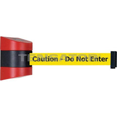 Tensator - 5-1/2" High x 3-1/4" Long x 3-1/4" Wide Magnetic Wall Mount Barrier - Metal, Red Powdercoat Finish, Red/Black, Use with Wall Mount - Eagle Tool & Supply