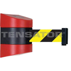 Tensator - 5-1/2" High x 3-1/4" Long x 3-1/4" Wide Magnetic Wall Mount Barrier - Metal, Red Powdercoat Finish, Red/Black, Use with Wall Mount - Eagle Tool & Supply
