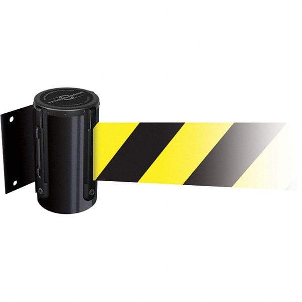 Tensator - 4.74" High x 3-57/64" Long x 3-57/64" Wide Magnetic Wall Mount Barrier - Metal, Black Powdercoat Finish, Black, Use with Wall Mount - Eagle Tool & Supply