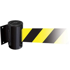 Tensator - 4.74" High x 3-57/64" Long x 3-57/64" Wide Magnetic Wall Mount Barrier - Metal, Black Powdercoat Finish, Black, Use with Wall Mount - Eagle Tool & Supply