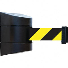 Tensator - 5-1/2" High x 3-1/4" Long x 3-1/4" Wide Magnetic Wall Mount Barrier - Metal, Black Powdercoat Finish, Black, Use with Wall Mount - Eagle Tool & Supply