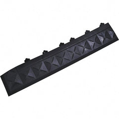 Ergo Advantage - 22" Long x 4" Wide x 1" Thick, Anti-Fatigue Modular Matting Anti-Fatigue Flooring - Male, 1 Interlocking Side, Black, For Dry Areas - Eagle Tool & Supply