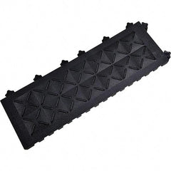Ergo Advantage - 6" Long x 18" Wide x 1" Thick, Anti-Fatigue Modular Matting Anti-Fatigue Flooring - 2 Interlocking Sides, Black, For Dry Areas - Eagle Tool & Supply