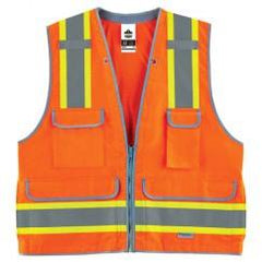 8254HDZ S/M ORANGE HD SURVEYORS VEST - Eagle Tool & Supply