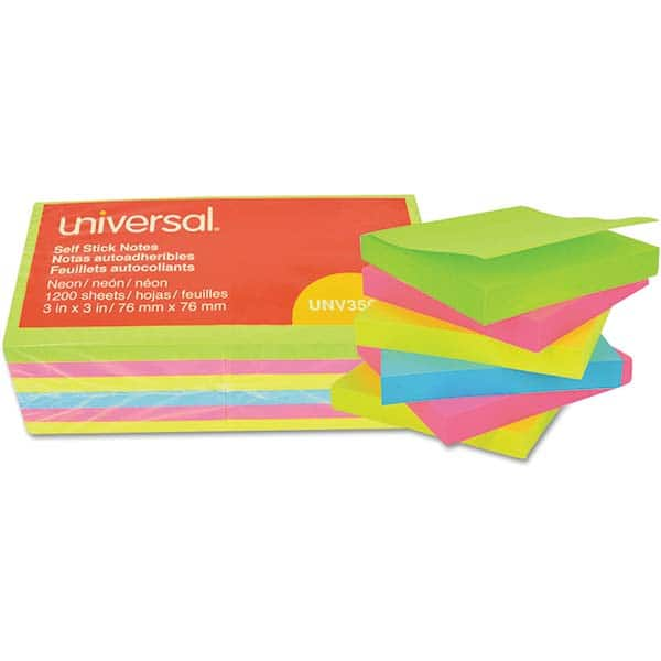 UNIVERSAL - Note Pads, Writing Pads & Notebooks Writing Pads & Notebook Type: Self-Stick Notes Size: 3 x 3 - Eagle Tool & Supply