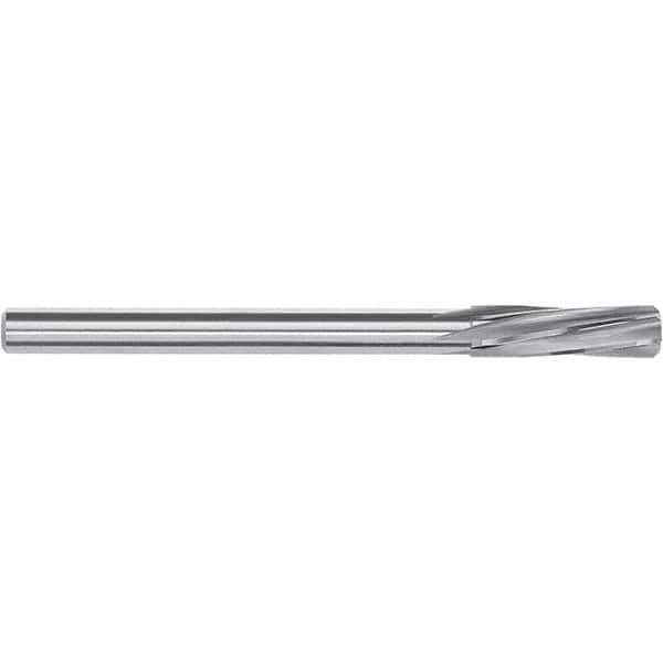 Magafor - 11.07mm Solid Carbide 6 Flute Chucking Reamer - Spiral Flute, 10mm Straight Shank, 38mm Flute Length, 133mm OAL - Eagle Tool & Supply