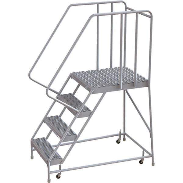 TRI-ARC - Rolling & Wall Mounted Ladders & Platforms Type: Rolling Warehouse Ladder Style: Rolling Safety Ladder - Eagle Tool & Supply