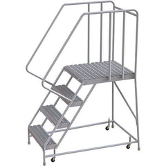 TRI-ARC - Rolling & Wall Mounted Ladders & Platforms Type: Rolling Warehouse Ladder Style: Rolling Safety Ladder - Eagle Tool & Supply