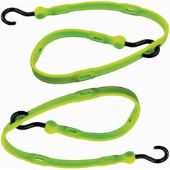 The Better Bungee - Stretch Tie Downs; Type: Adjustable Bungee Strap ; End Type: Molded Nylon Hook End ; Color: Safety Green ; Fractional Overall Lengths: 36 - Exact Industrial Supply