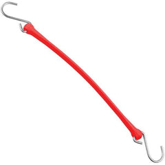 The Perfect Bungee - Heavy Duty Bungee Strap with Triangulated Galvanized S Hook - 18" OAL, Red - Eagle Tool & Supply