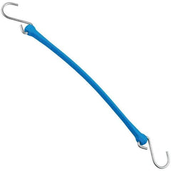 The Perfect Bungee - Heavy Duty Bungee Strap with Triangulated Galvanized S Hook - 18" OAL, Blue - Eagle Tool & Supply