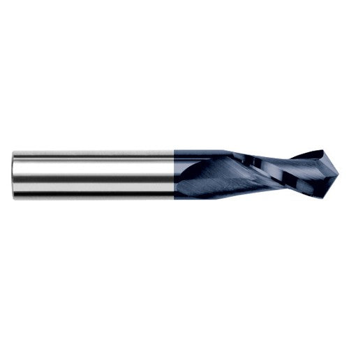 0.3750″ (3/8″) Cutter Diameter × 0.8750″ (7/8″) Length of Cut × 120° included Carbide Drill/End Mill, 2 Flutes, AlTiN Coated - Exact Industrial Supply