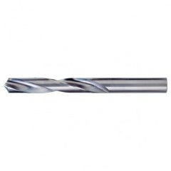 #41 Dia. × 0.096″ Shank × 1″ Flute Length × 2″ OAL, 118°, Bright, 2xD Flute, Round Solid Carbide Drill - Eagle Tool & Supply