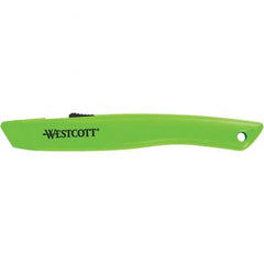 Westcott - Utility Knives, Snap Blades & Box Cutters Type: Safety Cutter Blade Type: Retractable - Eagle Tool & Supply