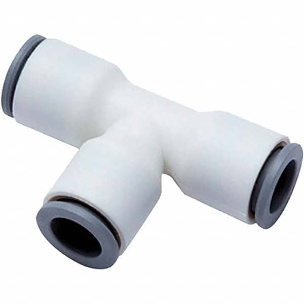 Parker - Plastic Push-To-Connect Tube Fittings Type: Union Tee Tube Outside Diameter (Inch): 1/2x3/8 - Eagle Tool & Supply