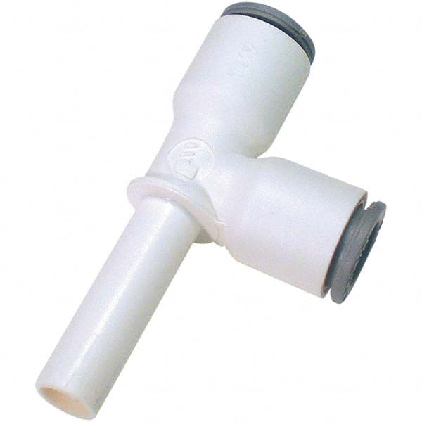 Parker - Plastic Push-To-Connect Tube Fittings Type: Plug-In Run Tee Tube Outside Diameter (Inch): 3/8 x 3/8 - Eagle Tool & Supply