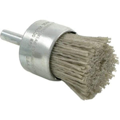 Brush Research Mfg. - 120 Grit, 1" Brush Diam, Crimped, End Brush - Medium Grade, 1/4" Diam Steel Shank, 20,000 Max RPM - Eagle Tool & Supply