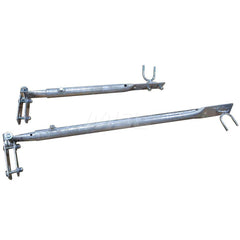 Traffic Guard Rail Mount Post: Permanent Mount, Steel, Gray Use with Fixed Ladders