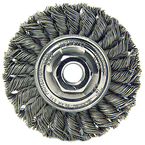 4" Diameter - 1/2-13" Arbor Hole - Knot Twist Steel Wire Straight Wheel - Eagle Tool & Supply