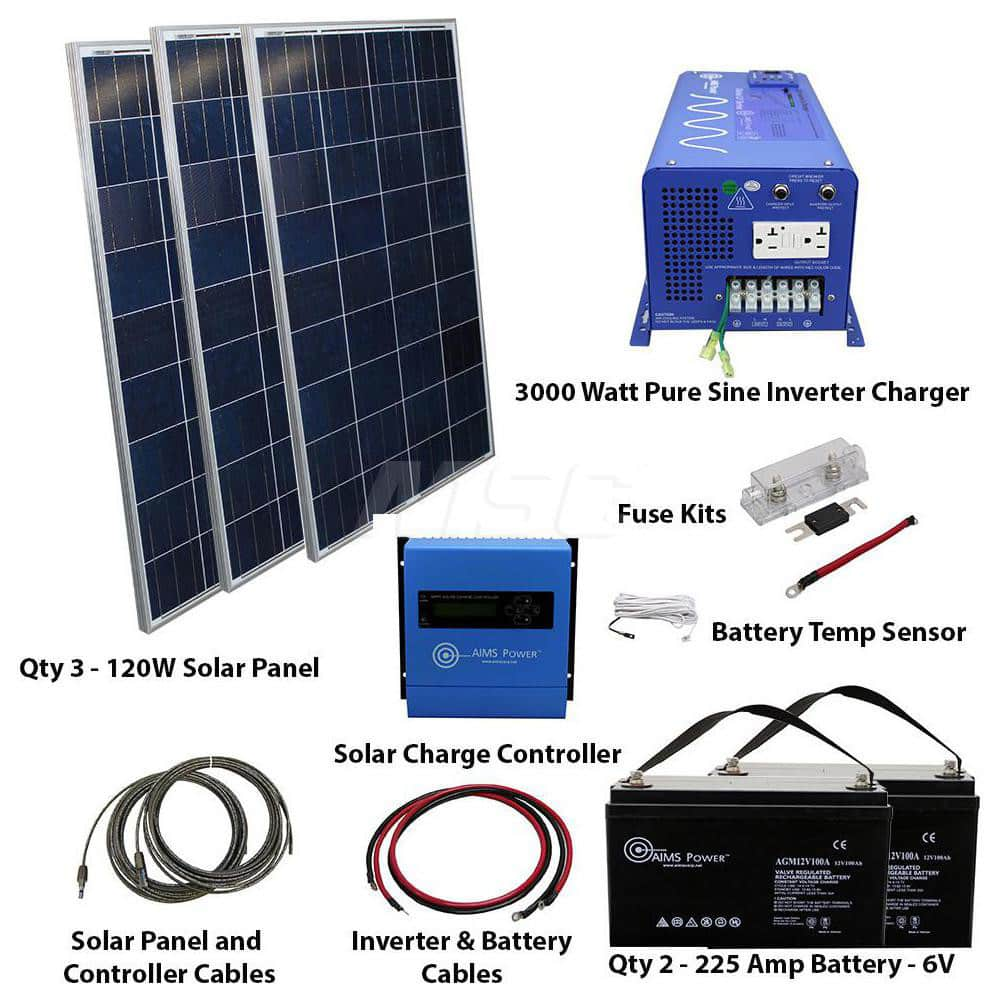 Solar Panels; Maximum Output Power (W): 360; Amperage (mA): 6.49; Terminal Contact Type: MC-4; Mounting Type: Mounting Holes