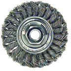 4" Diameter - M10 x 1.25 Arbor Hole - Knot Twist Steel Wire Straight Wheel - Eagle Tool & Supply