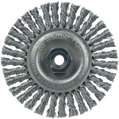 4″ Diameter - MI0 × 1.25 Arbor Hole - Stringer Bead Twist Steel Wire Straight Wheel - Eagle Tool & Supply