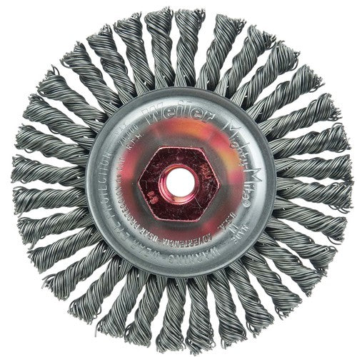 4″ Diameter - MI0 × 1.50 Arbor Hole - Stringer Bead Twist Steel Wire Straight Wheel - Eagle Tool & Supply