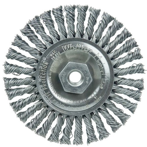 Mini Roughneck 4″ Stringer Bead Wheel, .020″ Steel Fill, 3/8″-24 UNF Nut - Eagle Tool & Supply