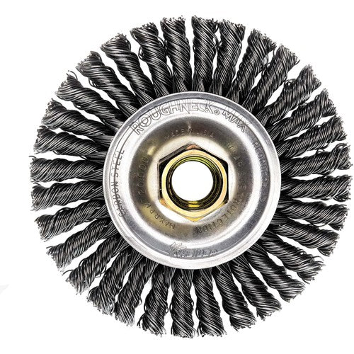 4″ Diameter-5/8″-11 Arbor Hole - Stringer Bead Twist Steel Wire Straight Wheel - Eagle Tool & Supply