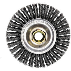 4″ Diameter-5/8″-11 Arbor Hole - Stringer Bead Twist Steel Wire Straight Wheel - Eagle Tool & Supply