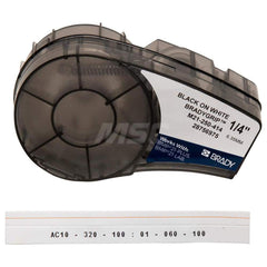 Continuous Tape Cartridges for Printers: 1/4″ x 10', Polyester, Black & White Use with BMP21 Label Printer & BMP21-PLUS Label Printer