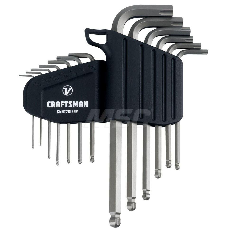 Hex Key Sets; Tool Type: Hex Key Sets; Handle Type: L-Key; Measurement Type: SAE; Hex Size Range (Inch): 1/16 - 3/8